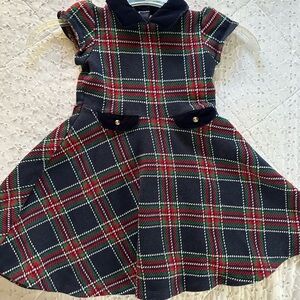 Janie and Jack Navy Plaid Kids Formal Dress